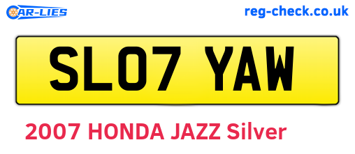 SL07YAW are the vehicle registration plates.