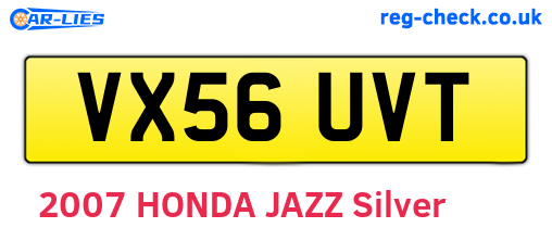 VX56UVT are the vehicle registration plates.