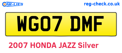 WG07DMF are the vehicle registration plates.