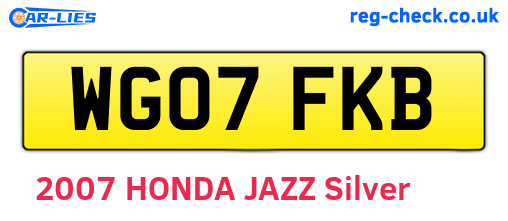 WG07FKB are the vehicle registration plates.