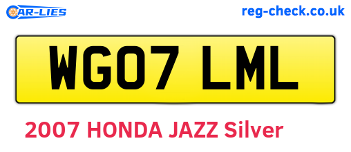 WG07LML are the vehicle registration plates.