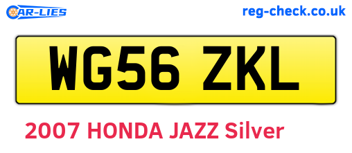 WG56ZKL are the vehicle registration plates.