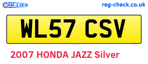 WL57CSV are the vehicle registration plates.