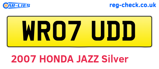 WR07UDD are the vehicle registration plates.