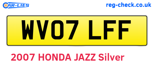 WV07LFF are the vehicle registration plates.