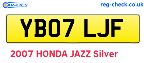 YB07LJF are the vehicle registration plates.