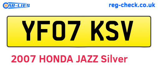 YF07KSV are the vehicle registration plates.
