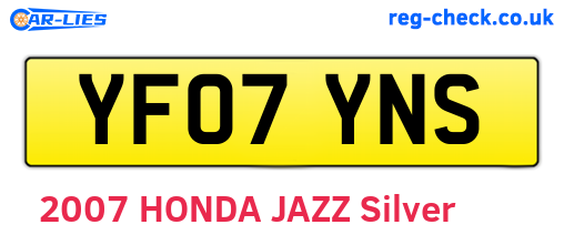 YF07YNS are the vehicle registration plates.