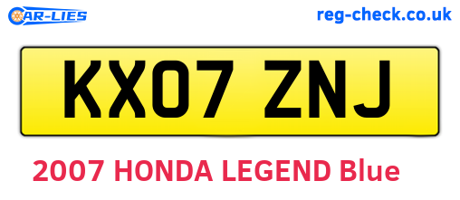 KX07ZNJ are the vehicle registration plates.