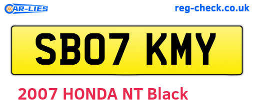 SB07KMY are the vehicle registration plates.