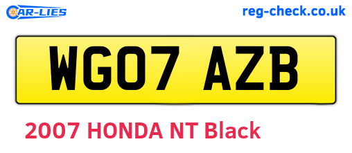 WG07AZB are the vehicle registration plates.