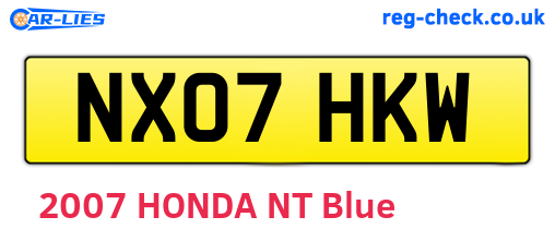 NX07HKW are the vehicle registration plates.