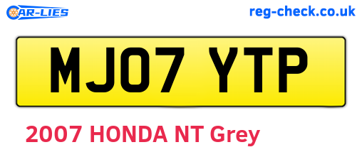 MJ07YTP are the vehicle registration plates.