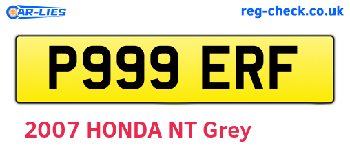 P999ERF are the vehicle registration plates.