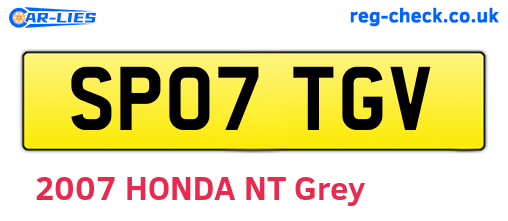 SP07TGV are the vehicle registration plates.