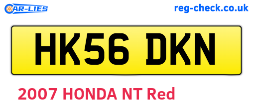 HK56DKN are the vehicle registration plates.