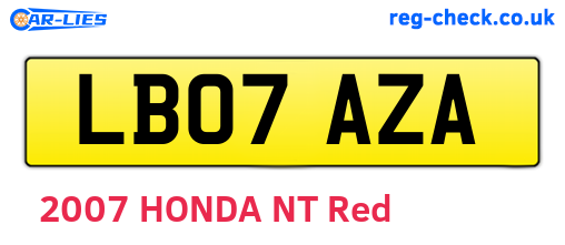 LB07AZA are the vehicle registration plates.