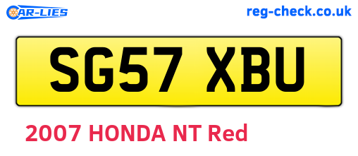SG57XBU are the vehicle registration plates.