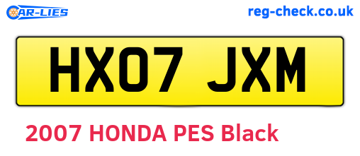 HX07JXM are the vehicle registration plates.