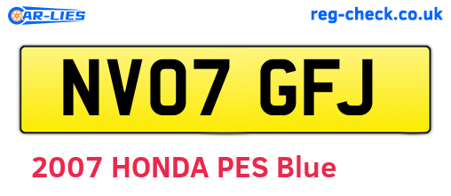 NV07GFJ are the vehicle registration plates.