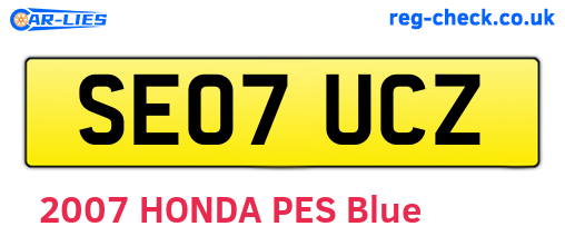 SE07UCZ are the vehicle registration plates.