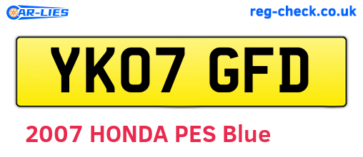 YK07GFD are the vehicle registration plates.