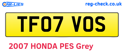 TF07VOS are the vehicle registration plates.