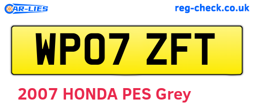 WP07ZFT are the vehicle registration plates.