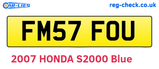 FM57FOU are the vehicle registration plates.