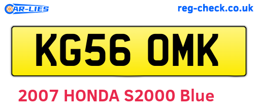KG56OMK are the vehicle registration plates.
