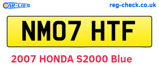NM07HTF are the vehicle registration plates.