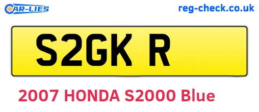 S2GKR are the vehicle registration plates.