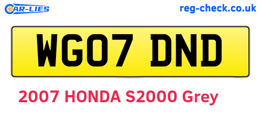 WG07DND are the vehicle registration plates.