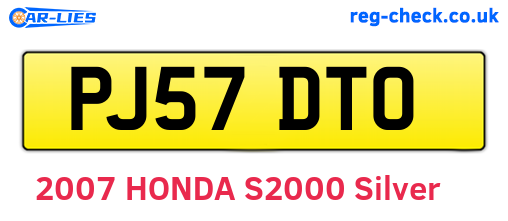 PJ57DTO are the vehicle registration plates.