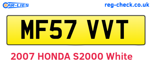 MF57VVT are the vehicle registration plates.