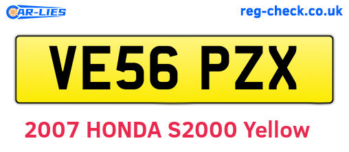 VE56PZX are the vehicle registration plates.