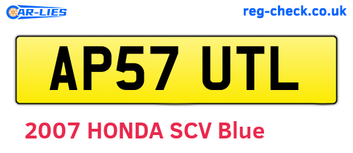 AP57UTL are the vehicle registration plates.