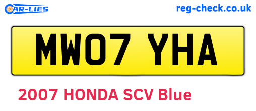 MW07YHA are the vehicle registration plates.