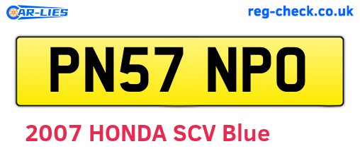 PN57NPO are the vehicle registration plates.