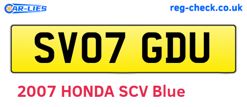 SV07GDU are the vehicle registration plates.