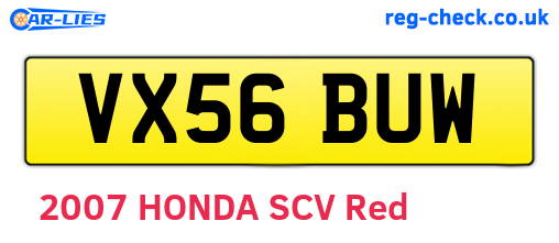 VX56BUW are the vehicle registration plates.