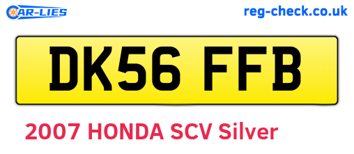 DK56FFB are the vehicle registration plates.