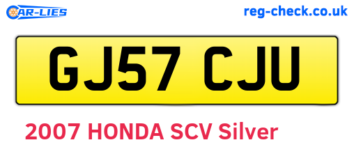 GJ57CJU are the vehicle registration plates.