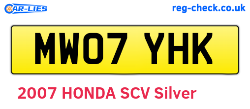 MW07YHK are the vehicle registration plates.