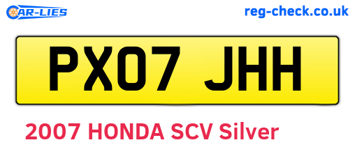 PX07JHH are the vehicle registration plates.