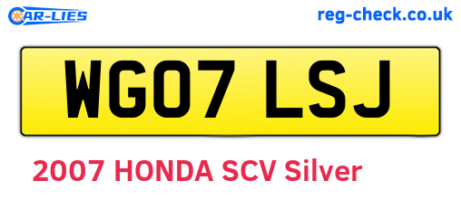 WG07LSJ are the vehicle registration plates.