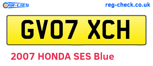 GV07XCH are the vehicle registration plates.