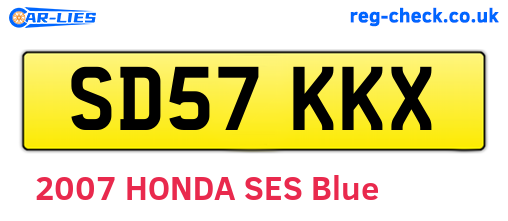 SD57KKX are the vehicle registration plates.