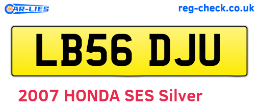 LB56DJU are the vehicle registration plates.