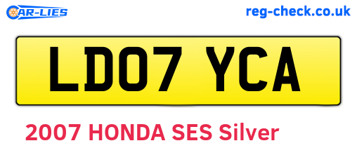 LD07YCA are the vehicle registration plates.